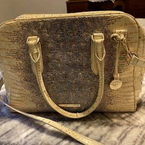 Brahmin Tan and Cream Crossbody Bag
